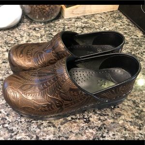 Dansko Clogs Tooled Leather.